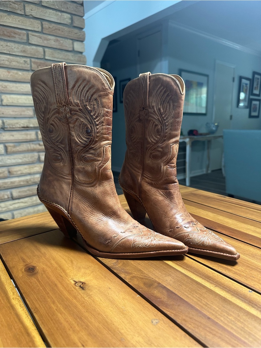 Charlie 1 Horse by Lucchese Women's Brown Leather Western Boots